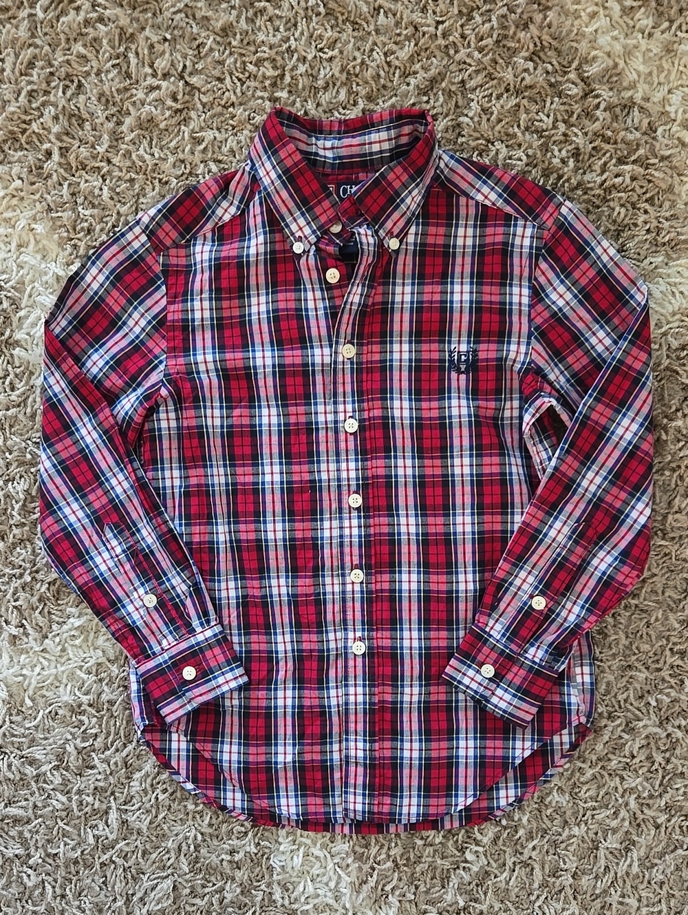 CHAPS Red Plaid Button-Down Shirt